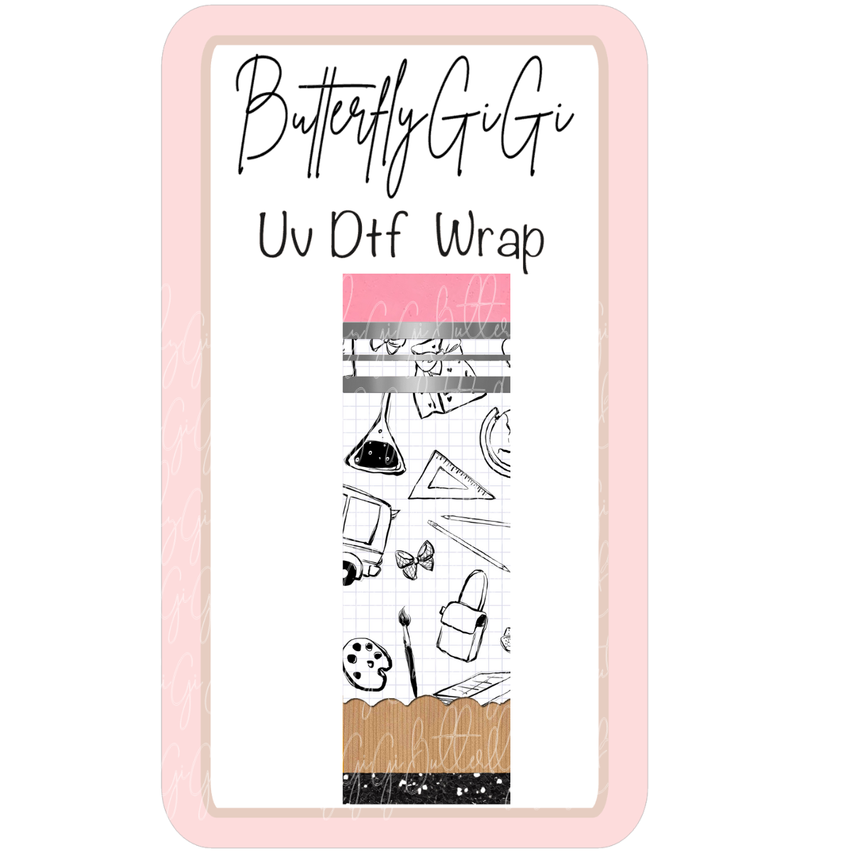 Wrap Teacher items Pencil Uv Dtf