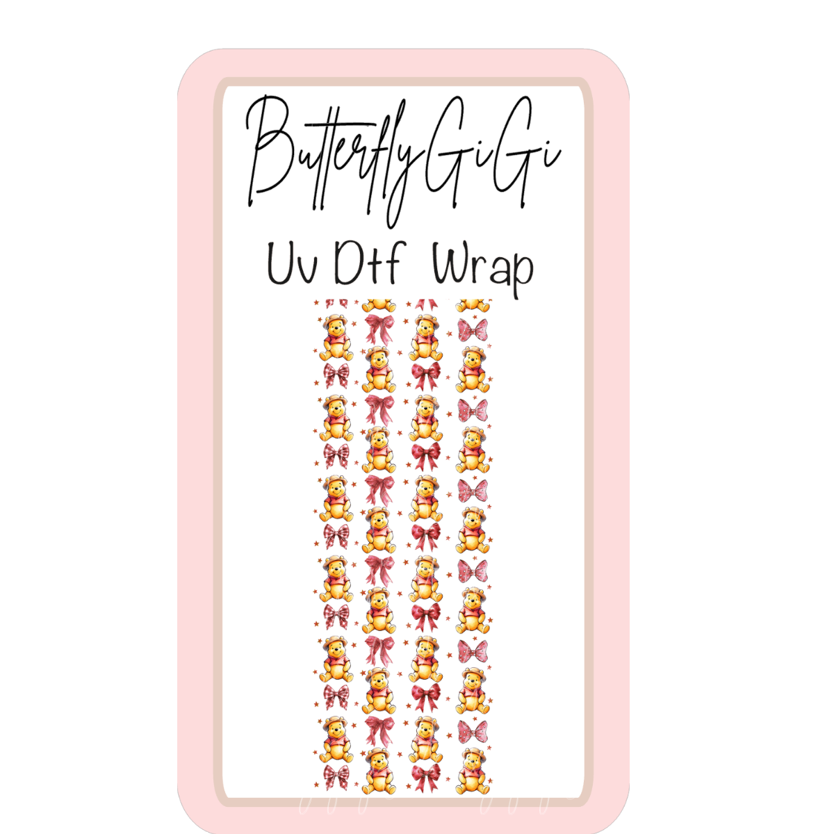 Wrap Bear red Coquette UV Dtf