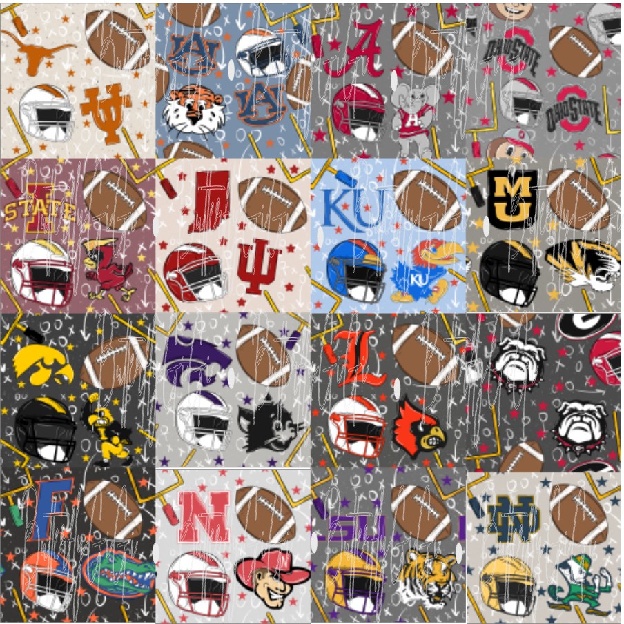 College Bows & Helmets Vinyl Sheet