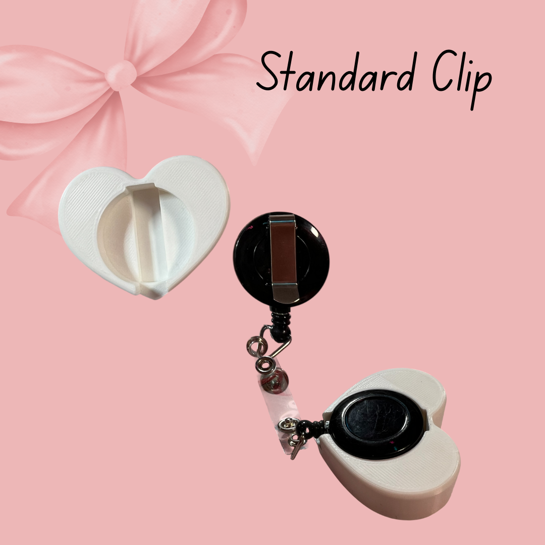 Heart Badge Reel Holder (1) 3D Printed