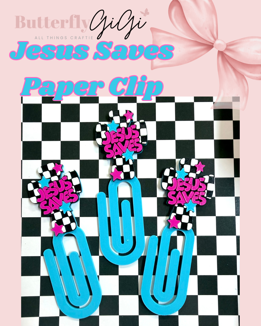Jesus Saves Paperclip 3d Printed
