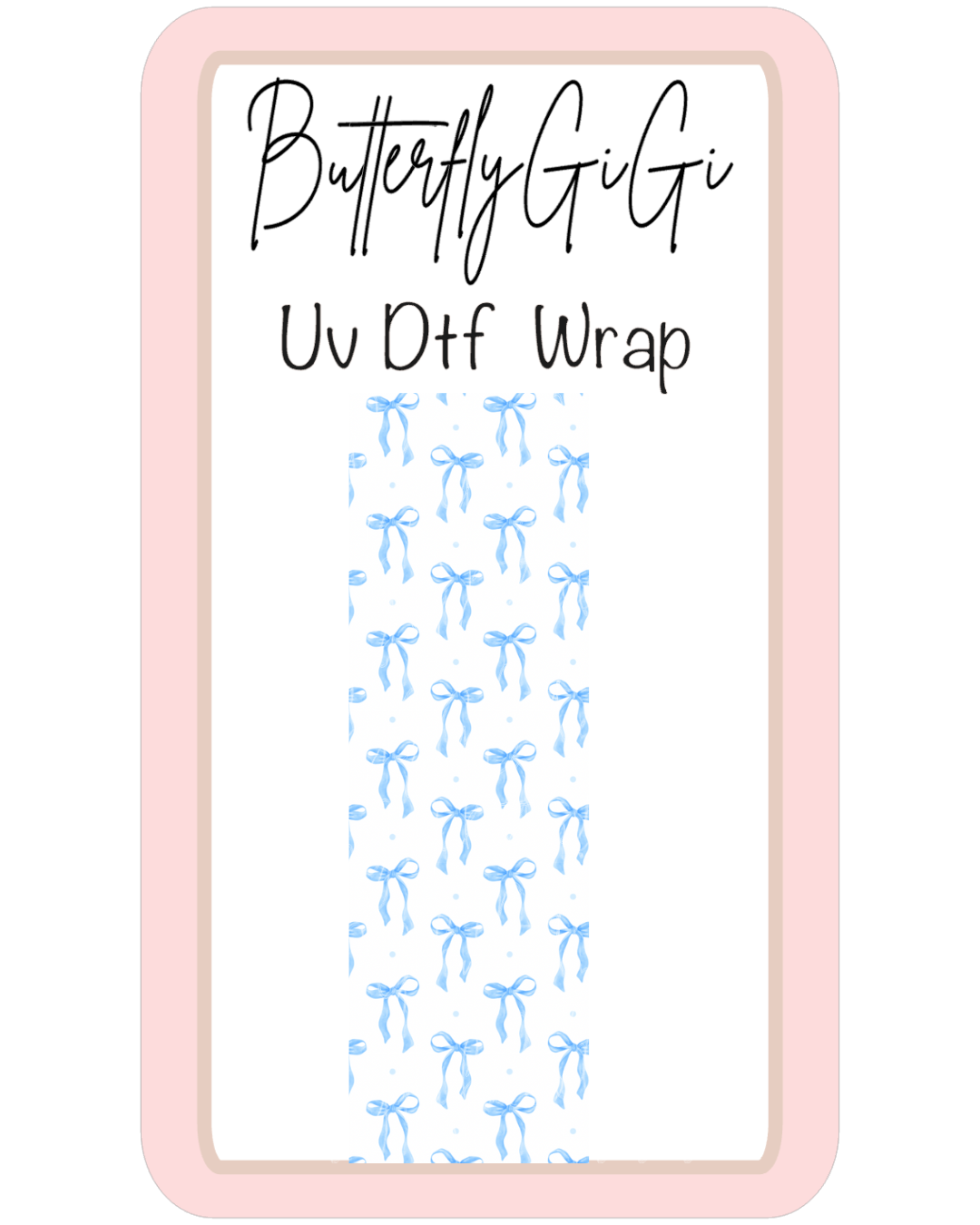 Wrap Blue Bows Uv Dtf