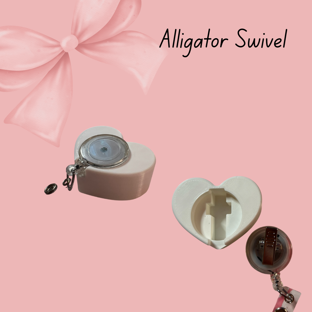 Heart Badge Reel Holder (1) 3D Printed