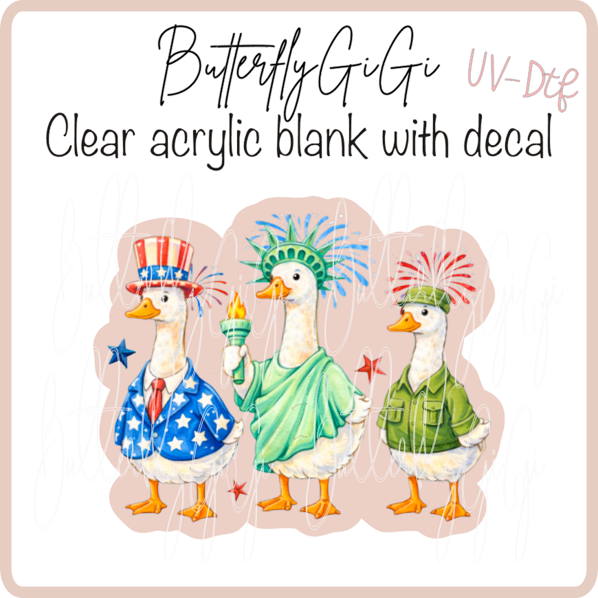3 Geese Patriotic UvDTF