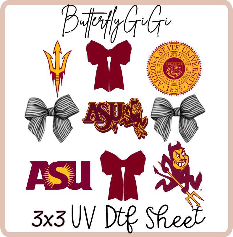 3x3 College UV DTF Sheet