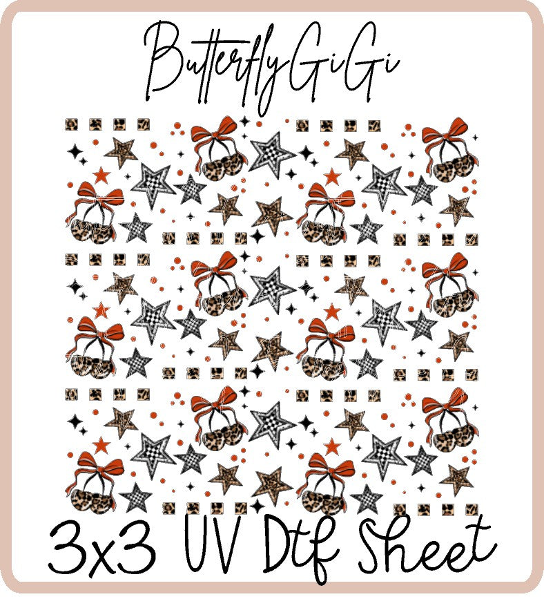 Checkered Leopard Cherry Uv Dtf Sheet