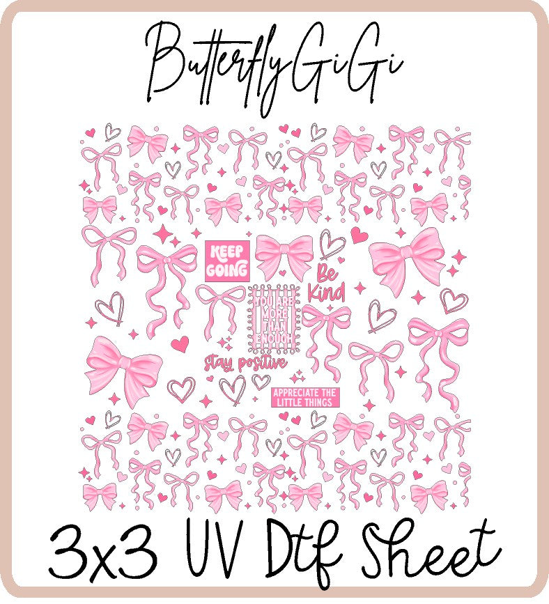 Keep Going Bows Uv Dtf SHEET