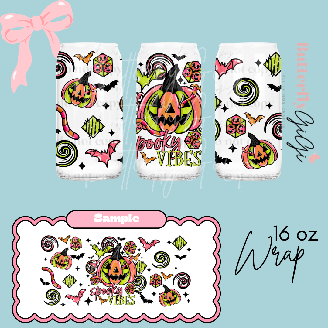 Spooky Vibes 16oz UVDTF Wrap