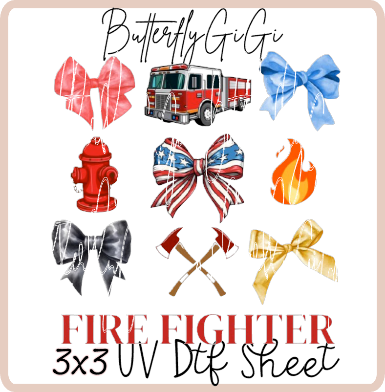 3x3 Firefighter UV Dtf SHEET