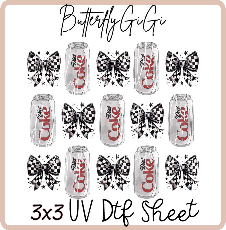 3x3 Diet Cola UV Dtf SHEET