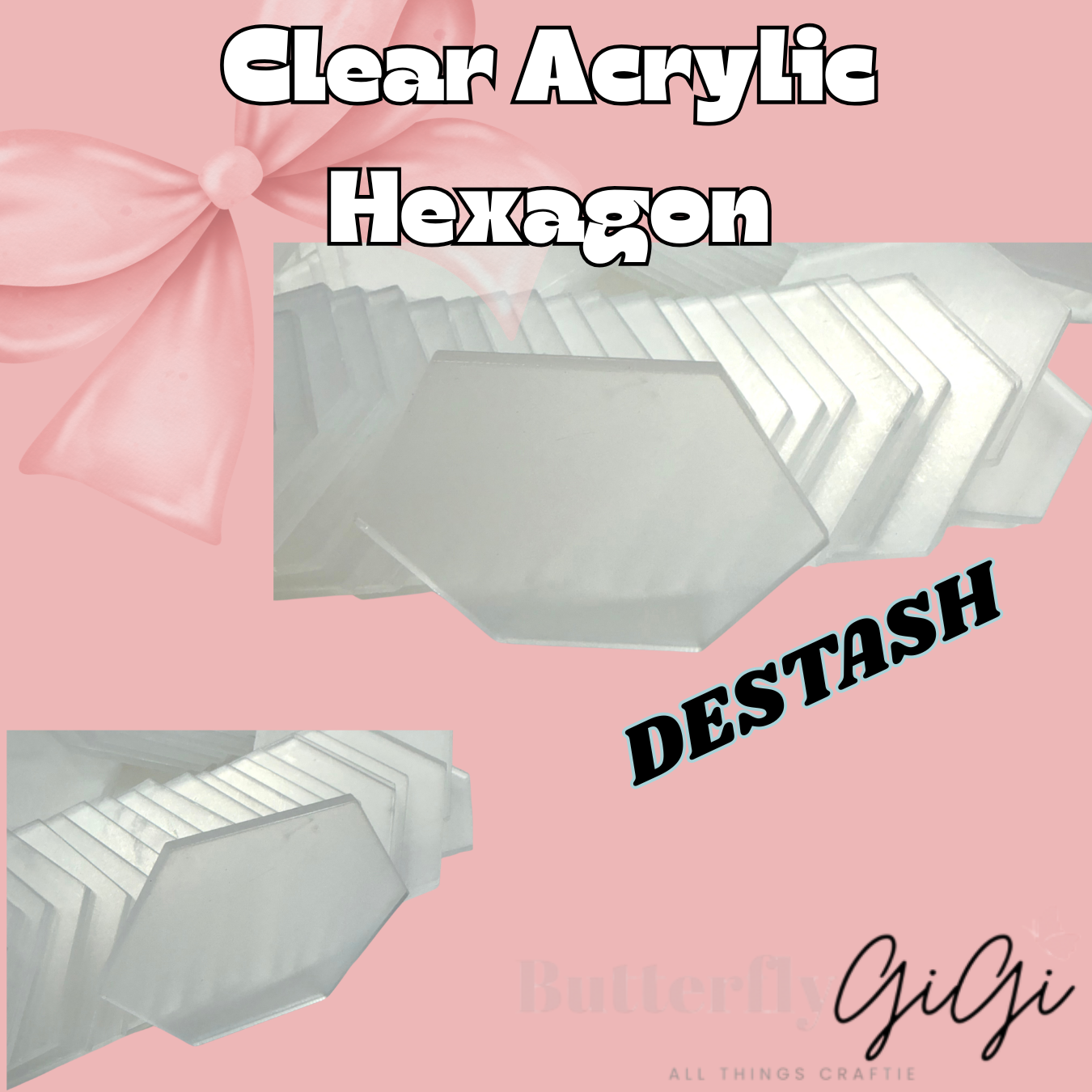 Hexagon Acrylic Pieces DESTASH 10/$3