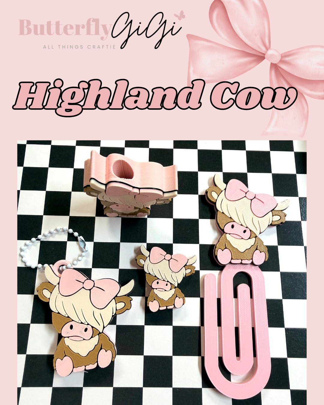 Highland Cow 3D Printed