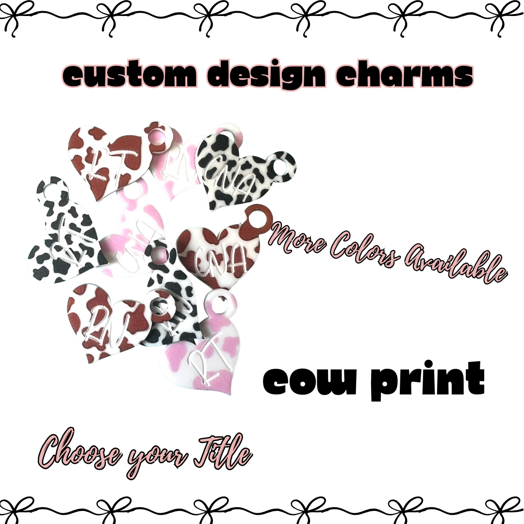 .Charm Acrylic Custom Heart Cow