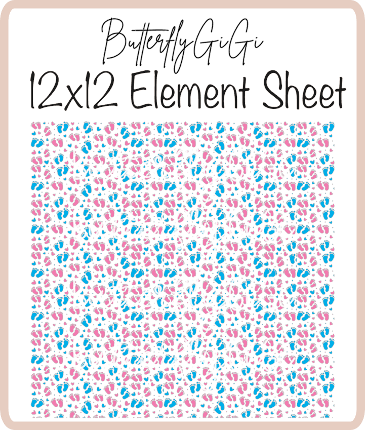 Baby Feet 12x12 UVDTF Element Sheet
