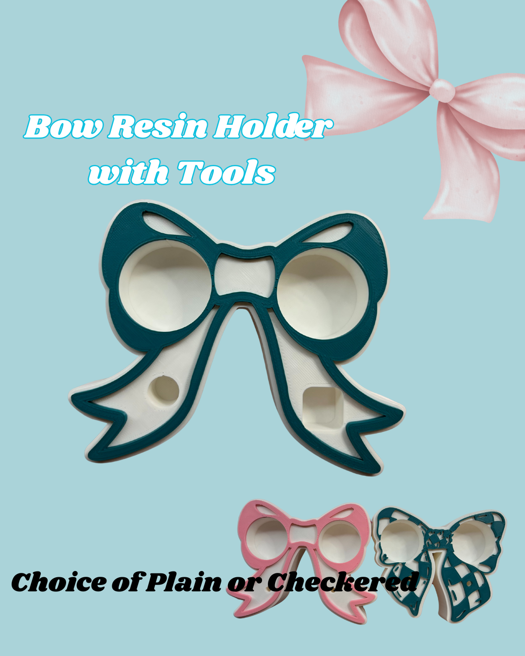 3D Printed Resin Holder Bow with tool display