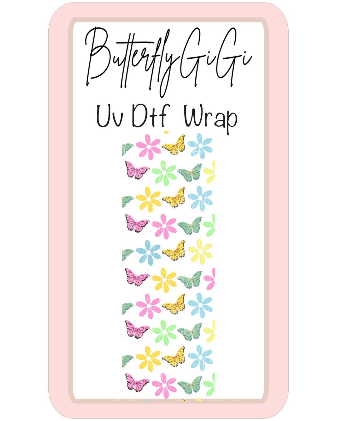 Butterfly Daisy Large UvDTF Wrap