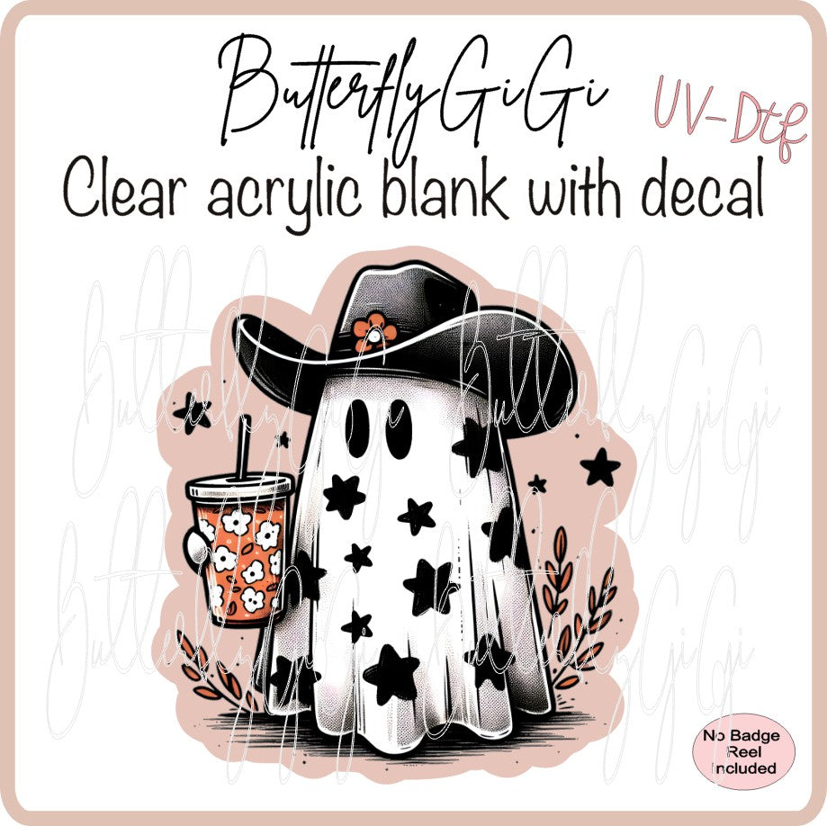 UVDTF Halloween Coffee Cowgirl Ghost