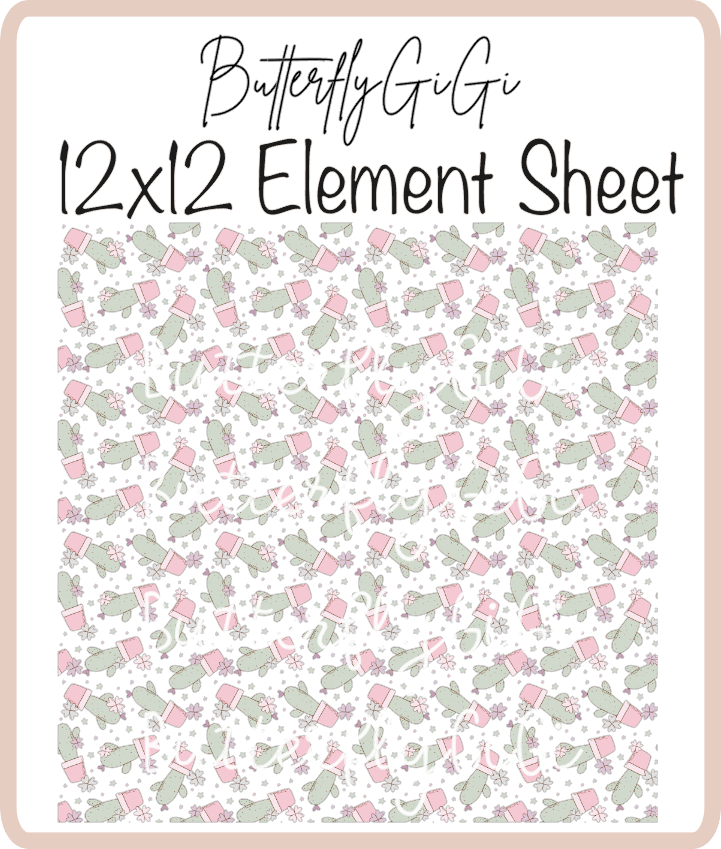 Cactus Pink 12x12 UVDTF Element Sheet