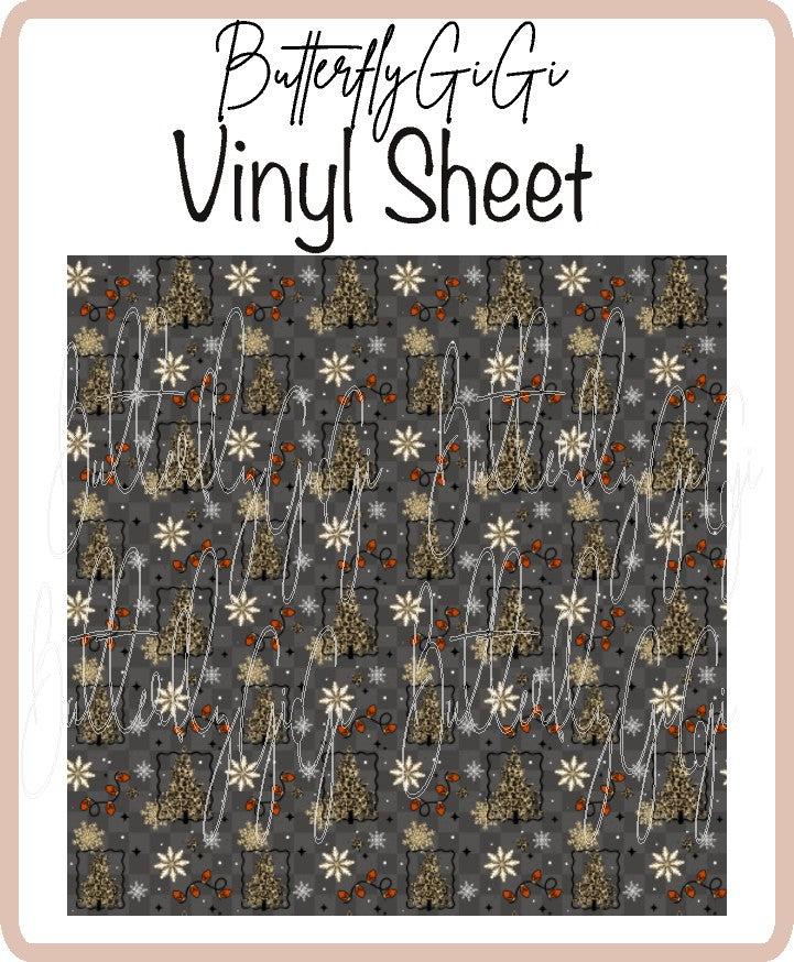 Cheetah Xmas Tree Vinyl Sheet