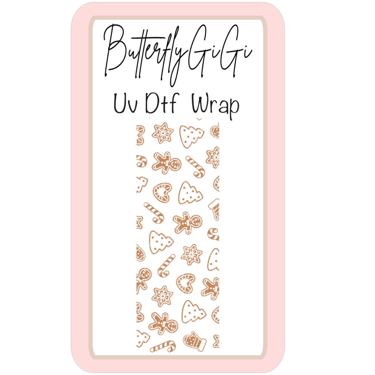 Wrap Gold Gingerbread UV Dtf