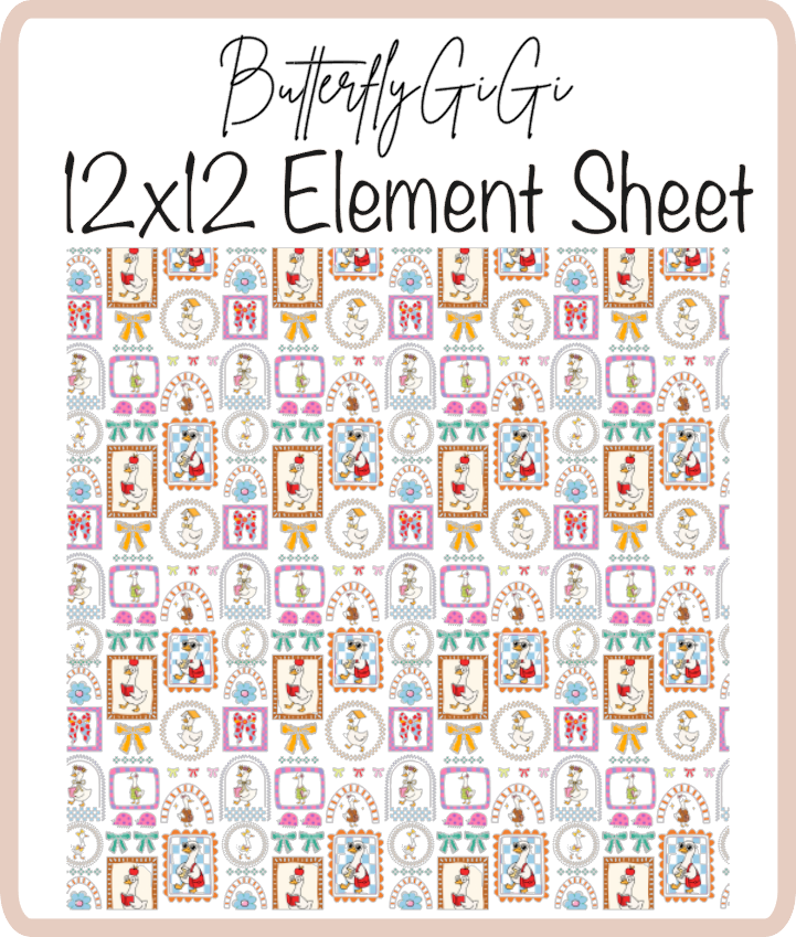 Goose Books Frame 12x12 UVDTF Element Sheet