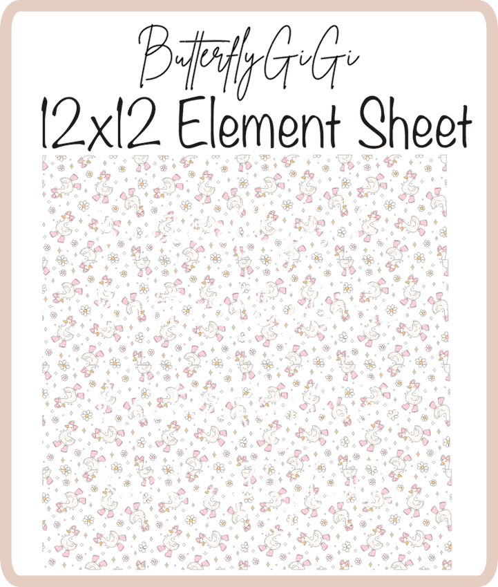 Goosie Girl 12x12 UVDTF Element Sheet