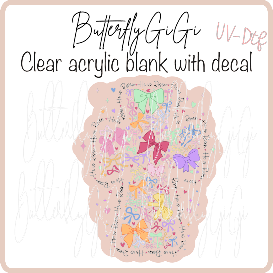 He is Risen Bow Cross UvDTF