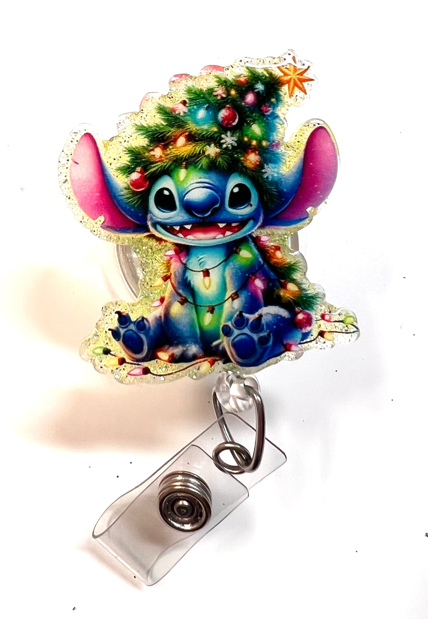 Blue alien christmas tree UV DTF