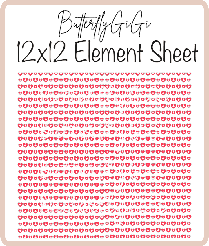 Medical Heart 12x12 UVDTF Element Sheet