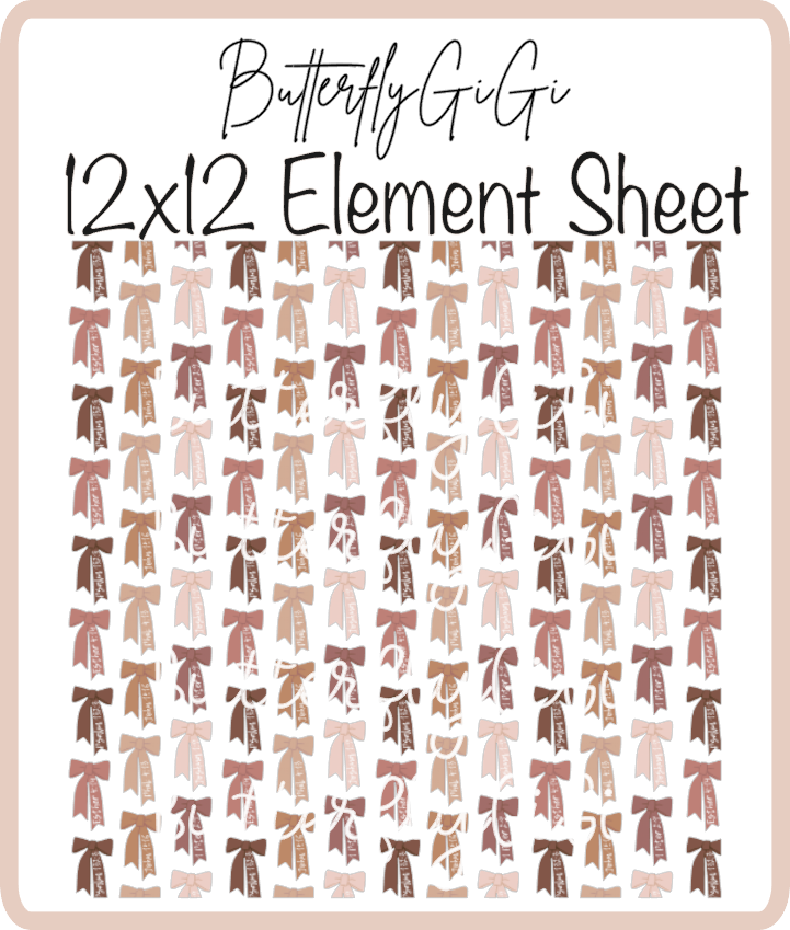 Scripture Brown Bows 12x12 UVDTF Element Sheet