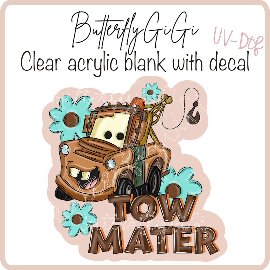 Tow mater Teal Daisy UvDtf