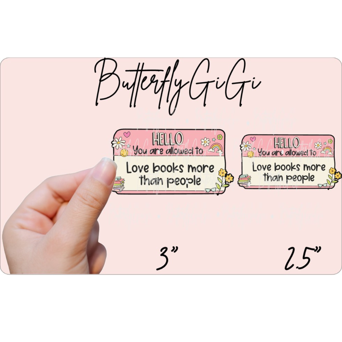 Sticker Love Books More than People Sticker I 2.5 inch I 3.0 Inch