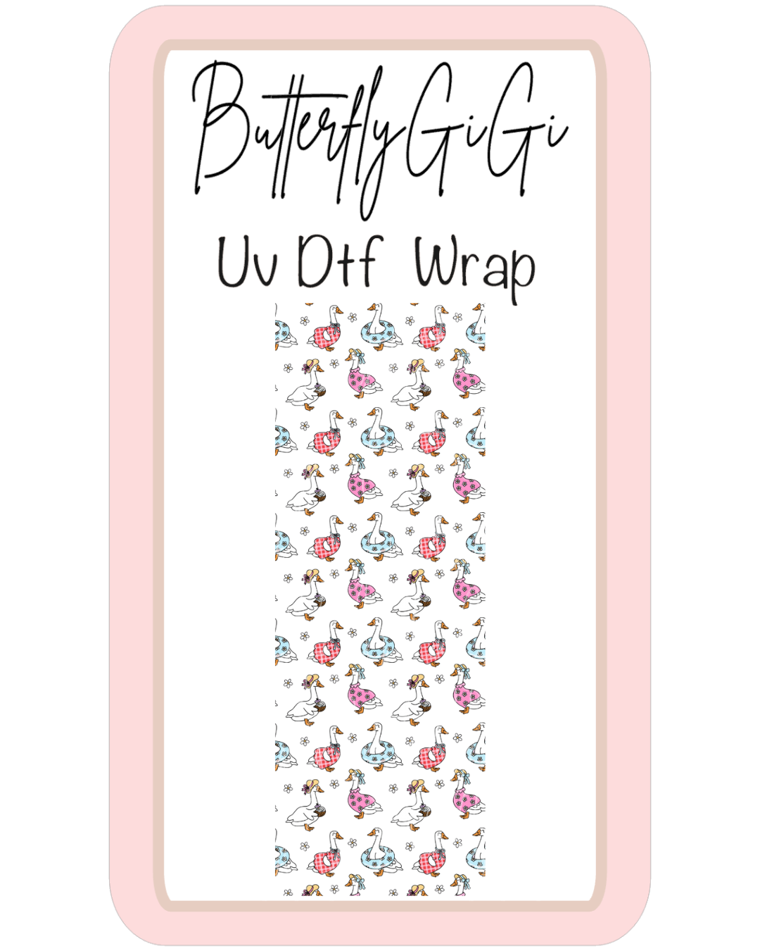 Daisy Geese Uv Dtf Wrap