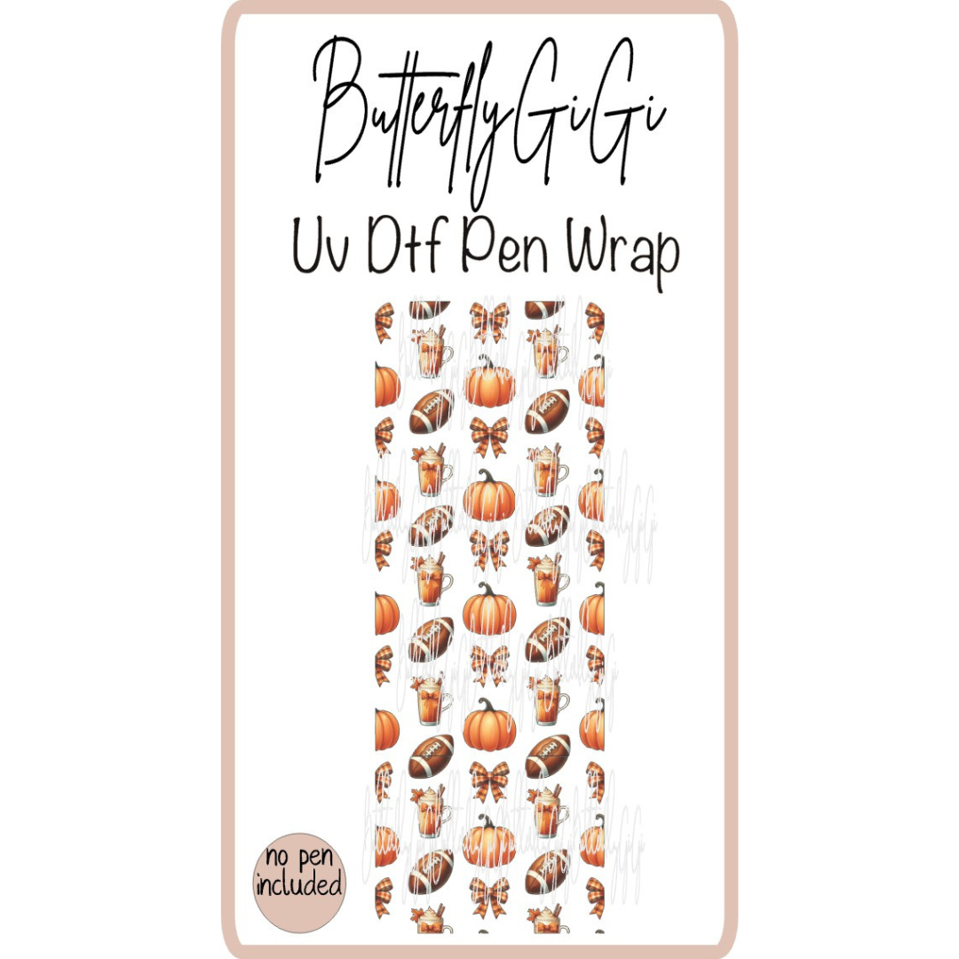 Wrap Fall Football Pumpkin Sice Uv Dtf