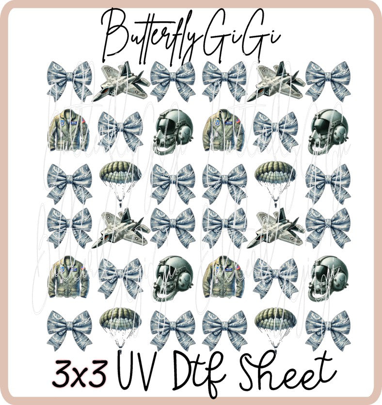 3x3 Airforce Uv Dtf Sheet