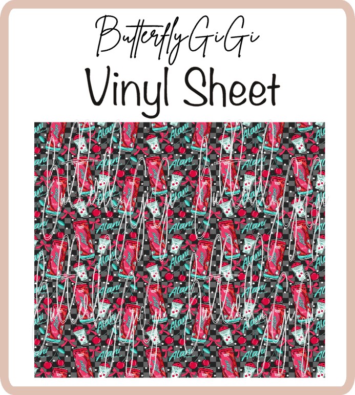 Energy Drink Cherry Slush Vinyl Sheet