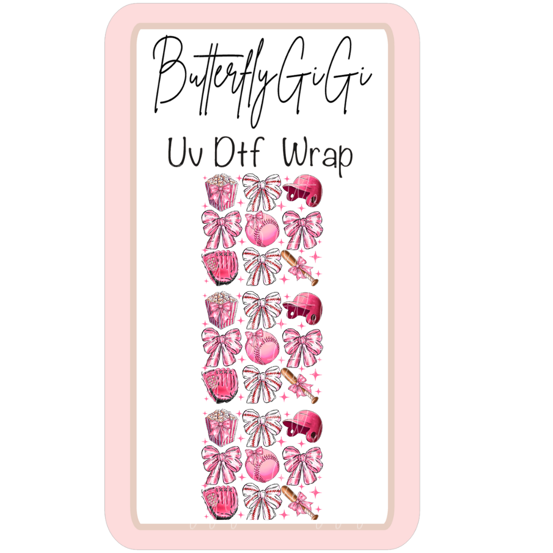 Wrap ALL STAR Baseball Pink UV DTF
