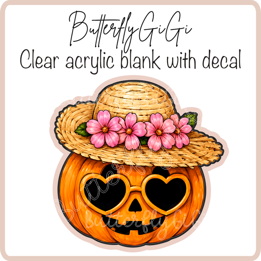 Aloha pumpkin heart glasses