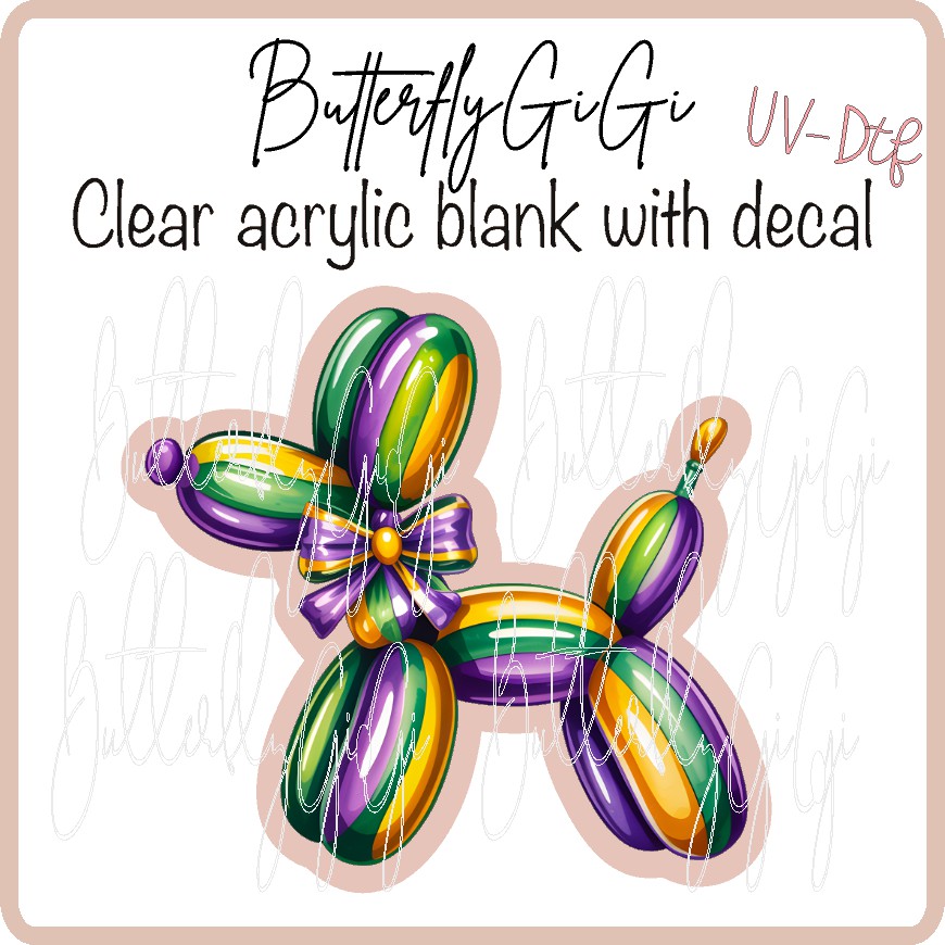 Balloon Dog Mardi UvDTF