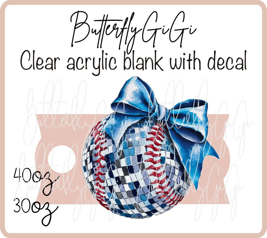 .Tumbler Plate Baseball Bow