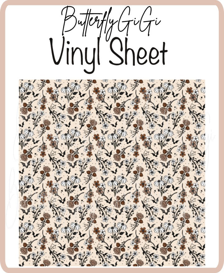 Vinyl Bat Flowers Sheet