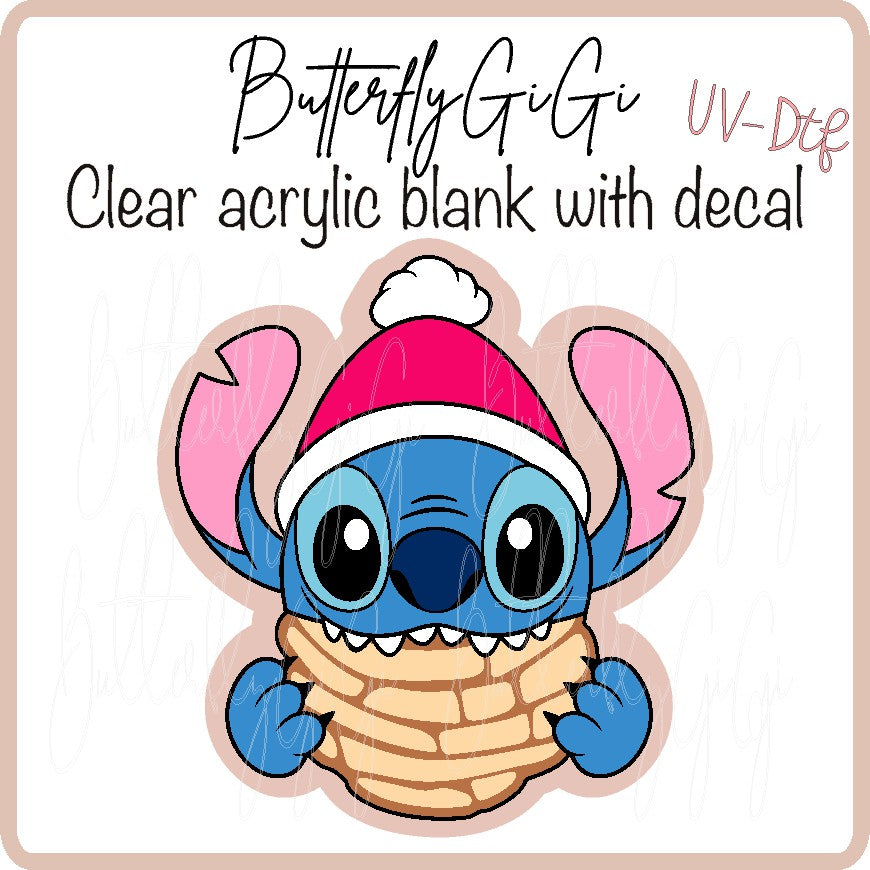 Blue Alien Santa Concha UV DTF