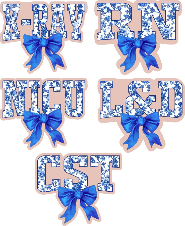 Blue Toile Medical Title UV DTF