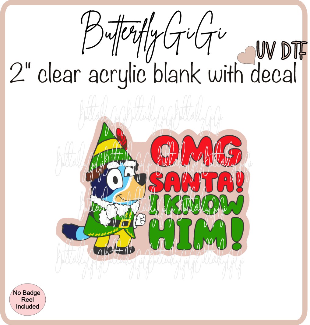 UVDTF Christmas Blue Dog I Know Him