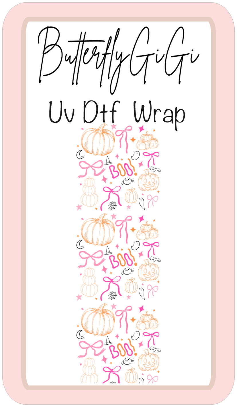 Wrap Boo Pumpkin Bow Uv Dtf