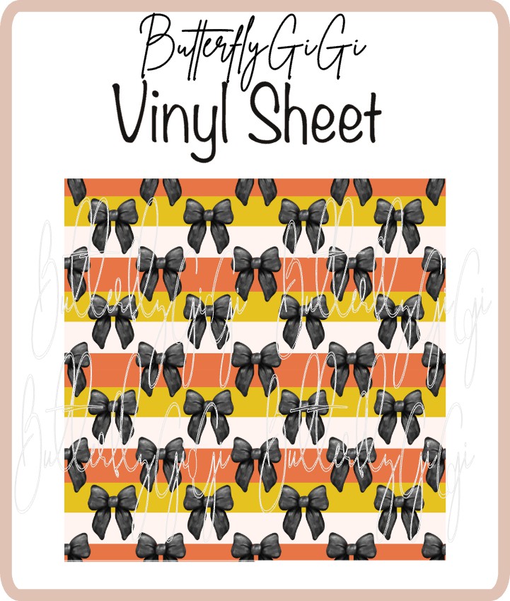 Vinyl Bow Candy Corn Sheet