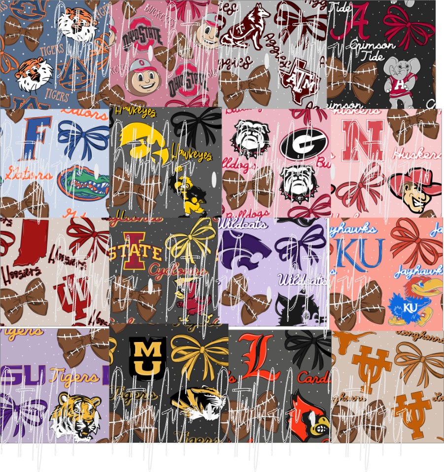 College Bows & Helmets Vinyl Sheet