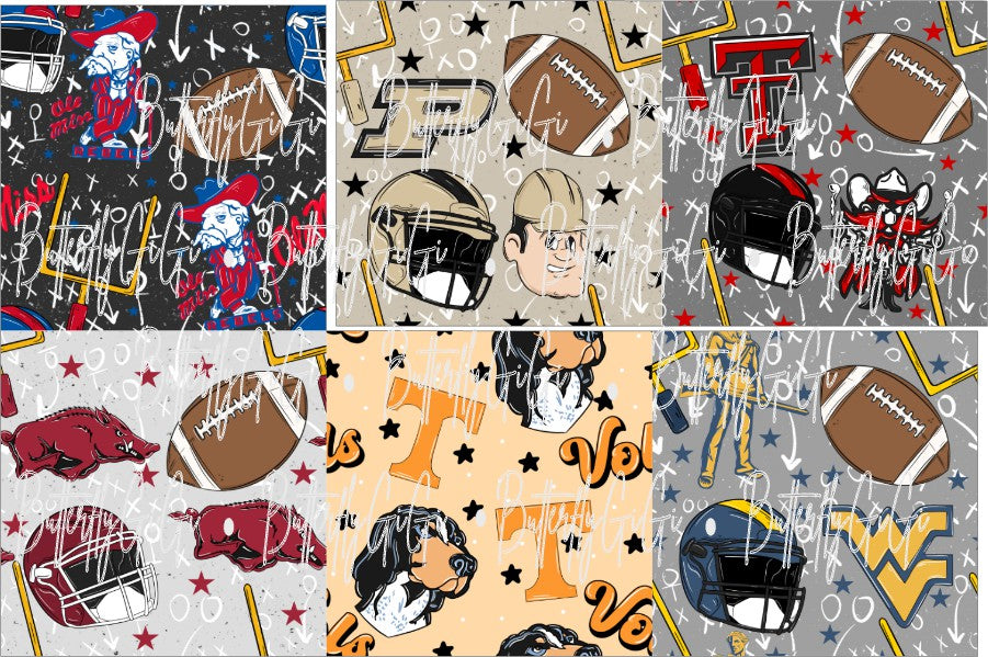 College Bows & Helmets Vinyl Sheet