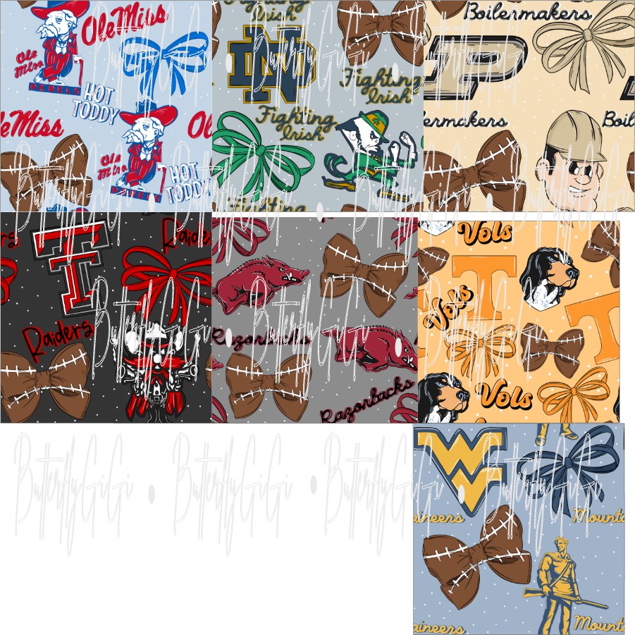 College Bows & Helmets Vinyl Sheet