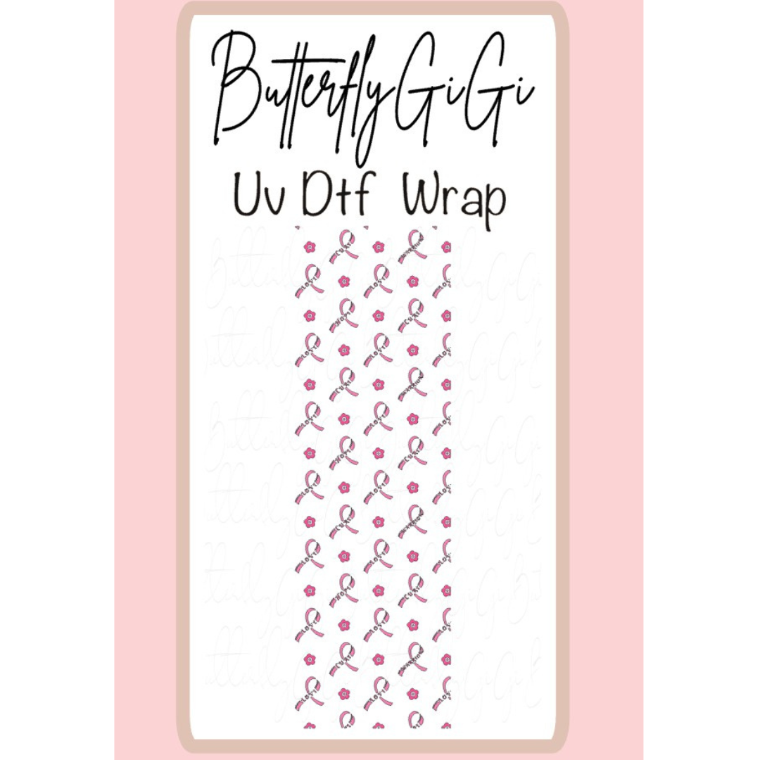 Breast Cancer Love Hope UV DTF Wrap